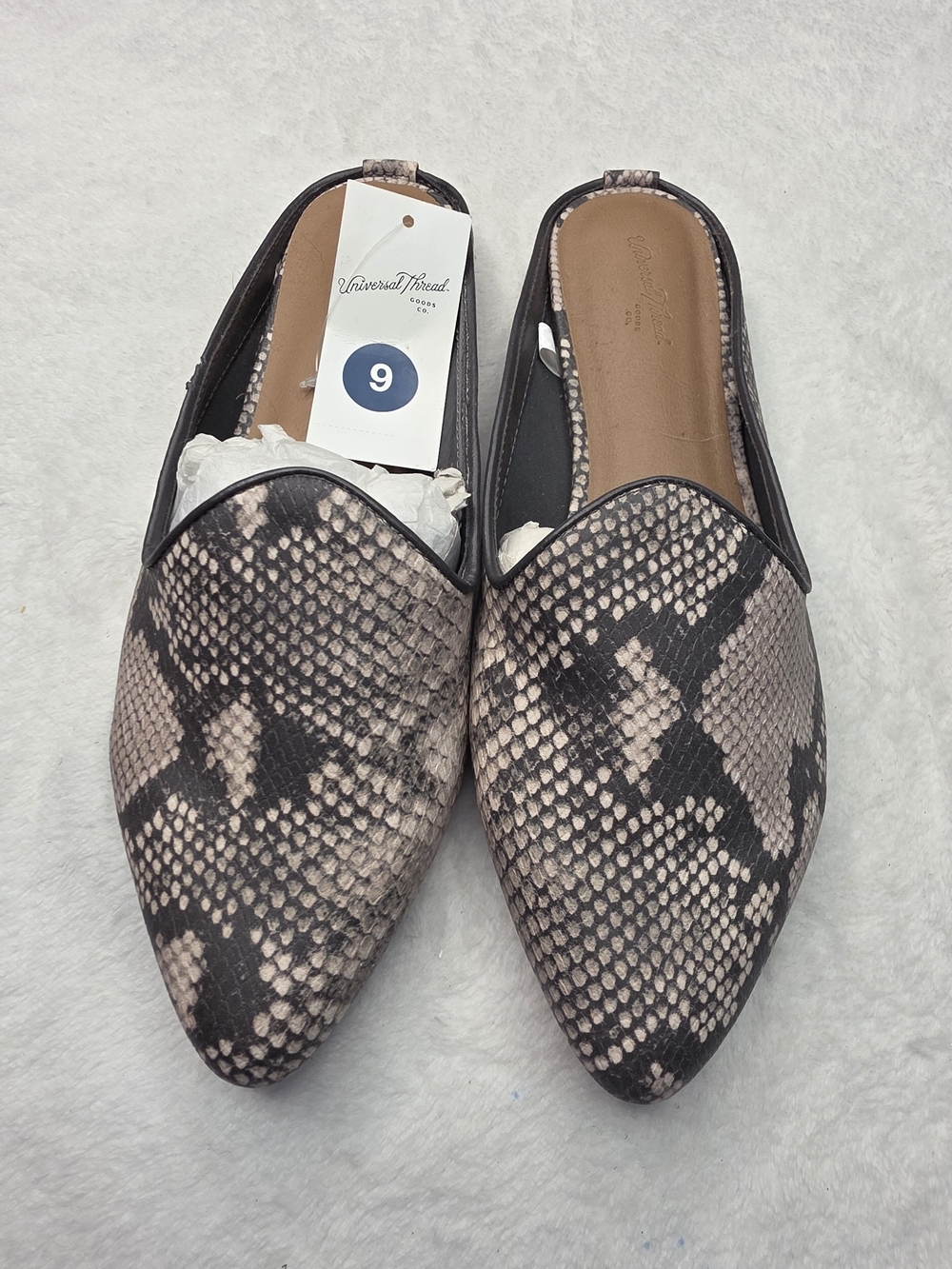 Universal Thread Women's Snake-Print Pointed Toe Mules - Size 9